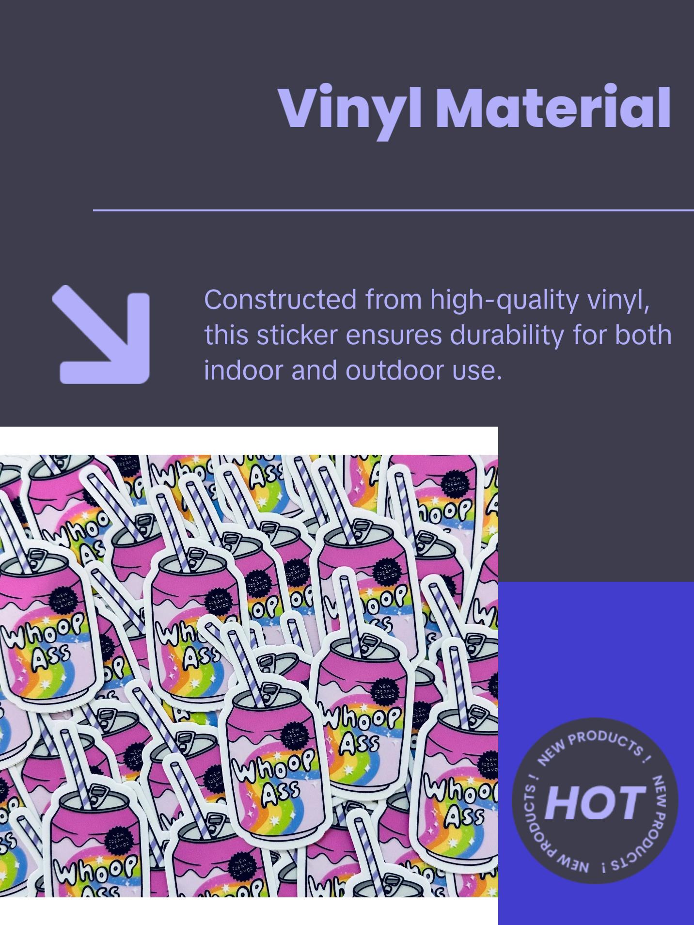 Can of Whoop Ass Sticker, Mental Health Sticker