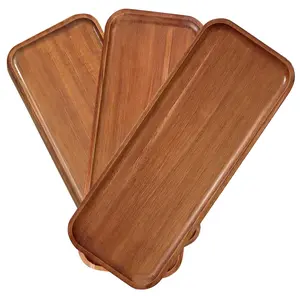 Rectangular Wooden Acacia Wood Tray, Mini Charcuterie Board, Multipurpose Serving Platter, Perfect for Cheese & Desserts