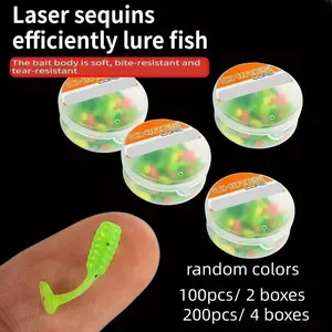 100pcs/ 2 boxes and 200pcs/ 4 boxes laser- cut reflective fish attractant micro lure