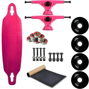 Moose Longboard Complete 9" x 36" Drop Through Stained Pink