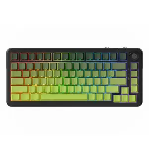 AJAZZ AK820MAX PLUS dream weaving switch side engraved gradient green wireless mechanical keyboard Bluetooth three-mode long battery life gaming office gaming 8000mah