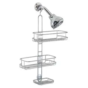 InterDesign Modern Adjustable Lina Shower Caddy - 22x10.5x4.5" Adjustable Basket, Bathroom Organization Solution, Shower Caddy Shelf, Home Bathroom Supply