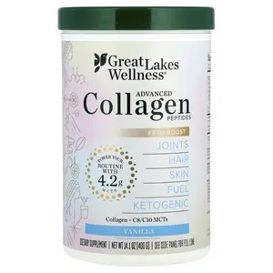 Great Lakes Wellness Advanced Collagen Peptides, Vanilla, 14.1 oz (400 g)