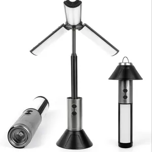 2 in 1 LED Work Light, 1 Count Portable Foldable Camping Light Flashlight, Multifunctional LED Light for Hiking, Camping, Fishing and Travel, Adjustable Flashlight