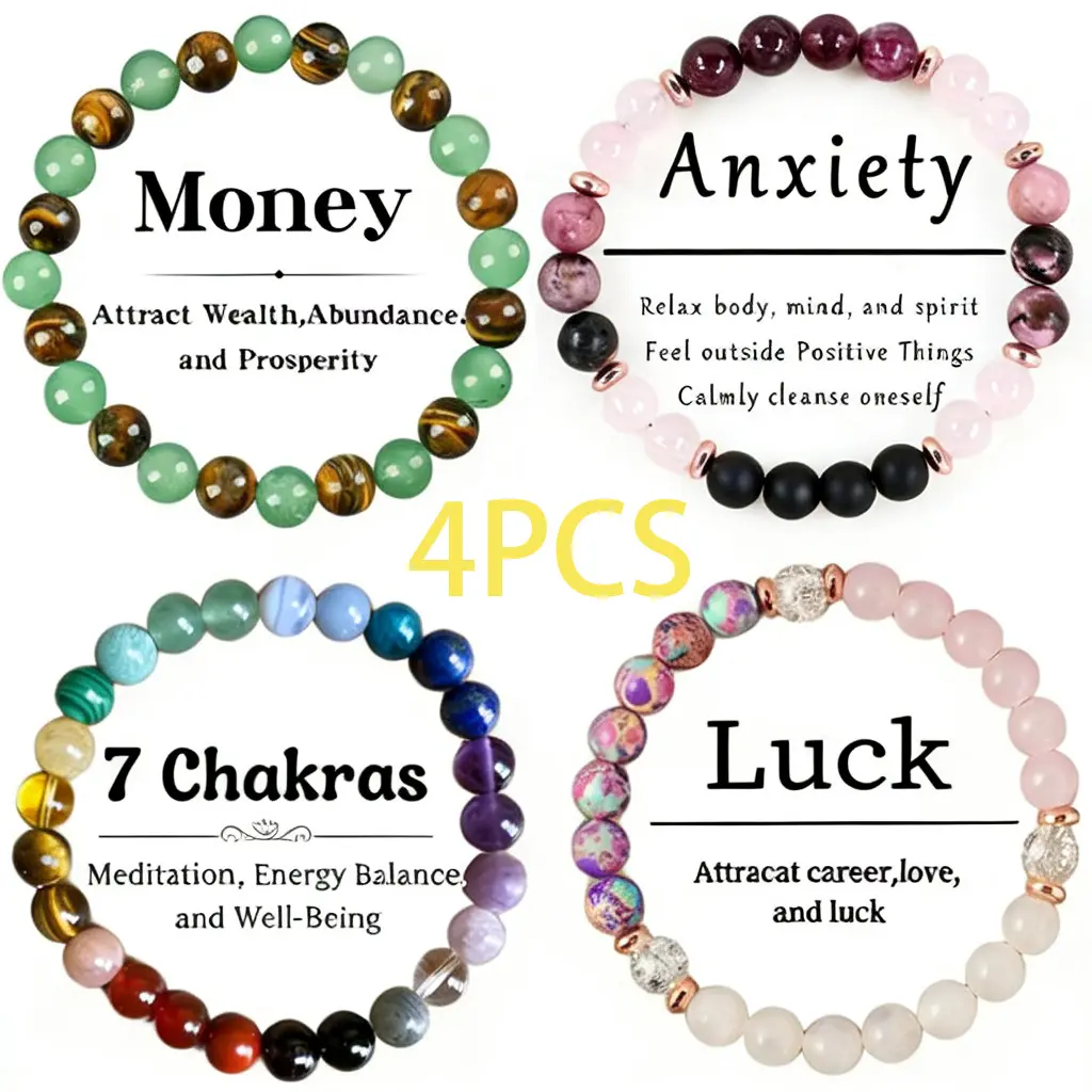 Money Attraction Bracelet with Green Aventurine & Tiger Eye - Blue Friendship Crystal Bracelet Beaded Jewelry Protection Bracelet Encouragement Gift For Her Fashion Artificial Bracelet Daily Wear backtoschool