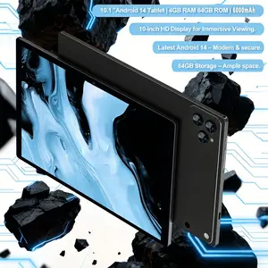 10.1-inch new tablet with calling function. The tablet supports WIFI function, Bluetooth function, 4GB RAM, 64GB ROM, Android 14 dual cameras, 5MP+13MP IPS display, 1280 * 800, and supports SIM card and TF card, Touchscreen Android Tablet