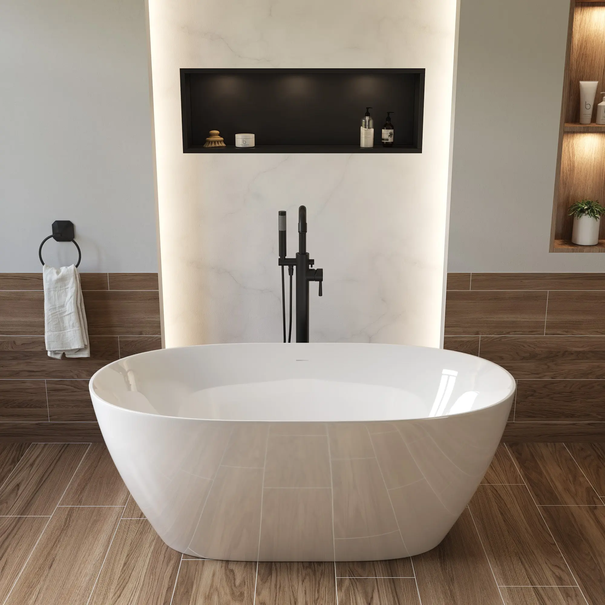 Dowell 59" Freestanding Acrylic Oval Bathtub - 60 Gallon Capacity - 080 5930 Series