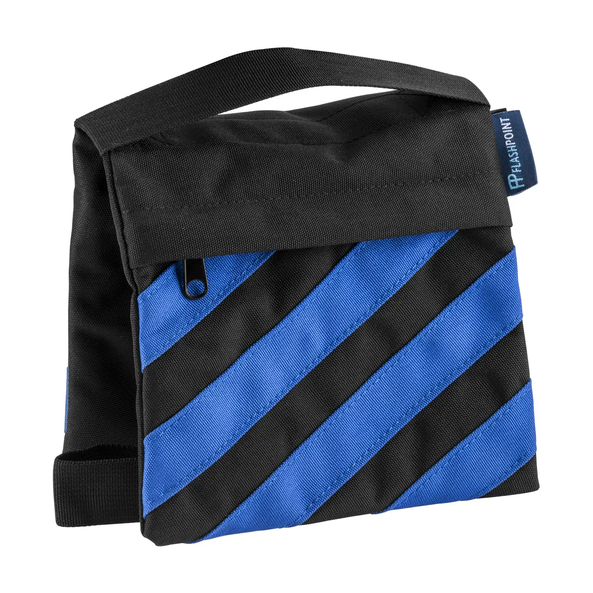 Flashpoint Empty Saddle Sandbag for Photographers, Water-Resistant Cordura Nylon Single Bag - 5lb Capacity, Blue & Black Stripes