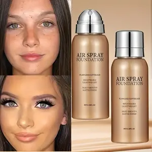 Full Coverage Liquid Foundation & Setting Spray - Long-Lasting Matte Finish, Buildable Concealer for Flawless Coverage, Lightweight Non-Greasy Formula with Pump Dispenser, All-day Wear For Everyday & Special Events, Makeup Setting Spray Cosmetic