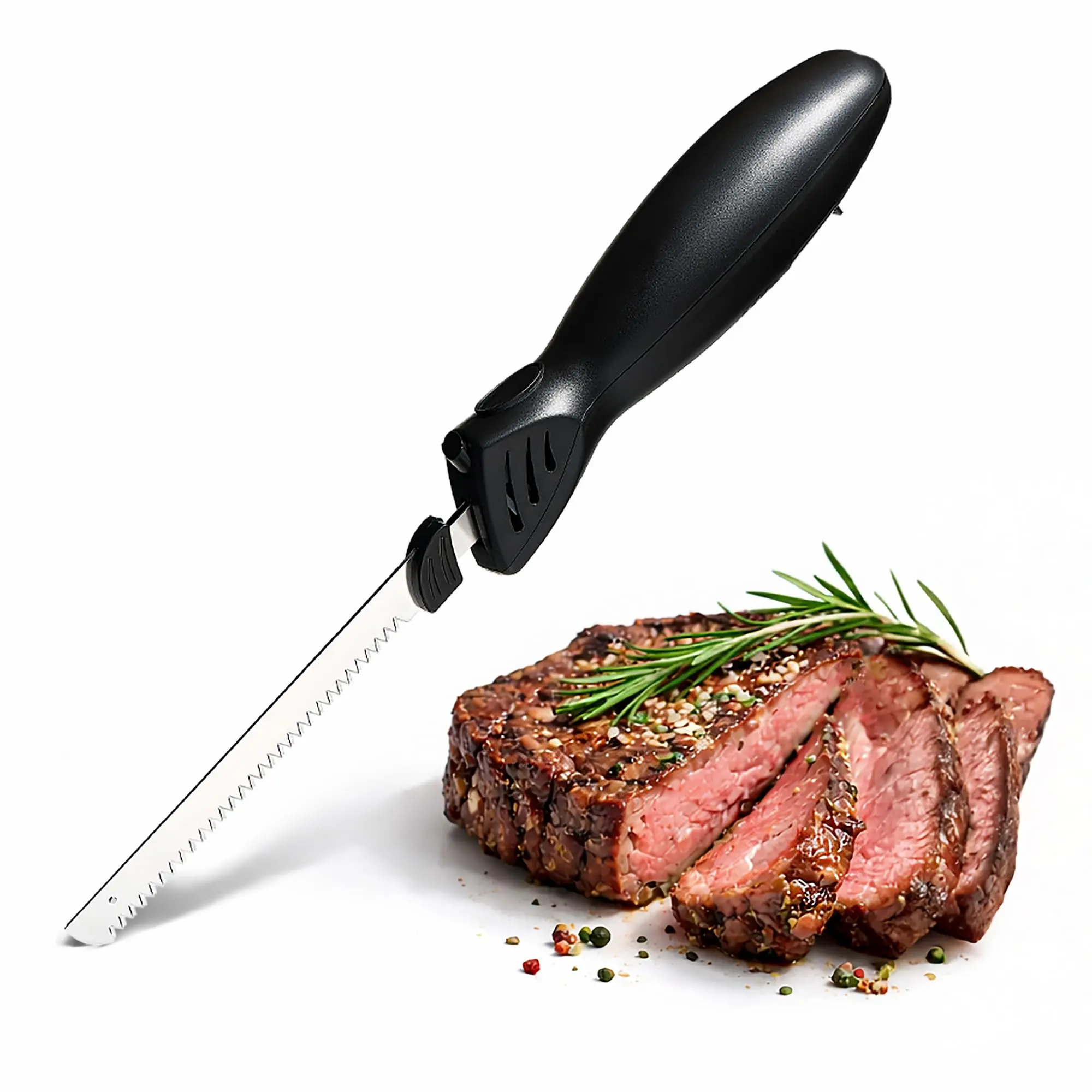 COOK WITH COLOR Electric Knife, 100W Power, Dual Stainless Steel Blades for Precise Cutting, Ergonomic Handle, Low Noise and Vibration, Ideal for Bread, Meat, and Vegetables