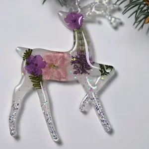 Handmade Festive Christmas Ornaments for Home Decorations - Perfect for the Holidays, Epoxy Resin Material