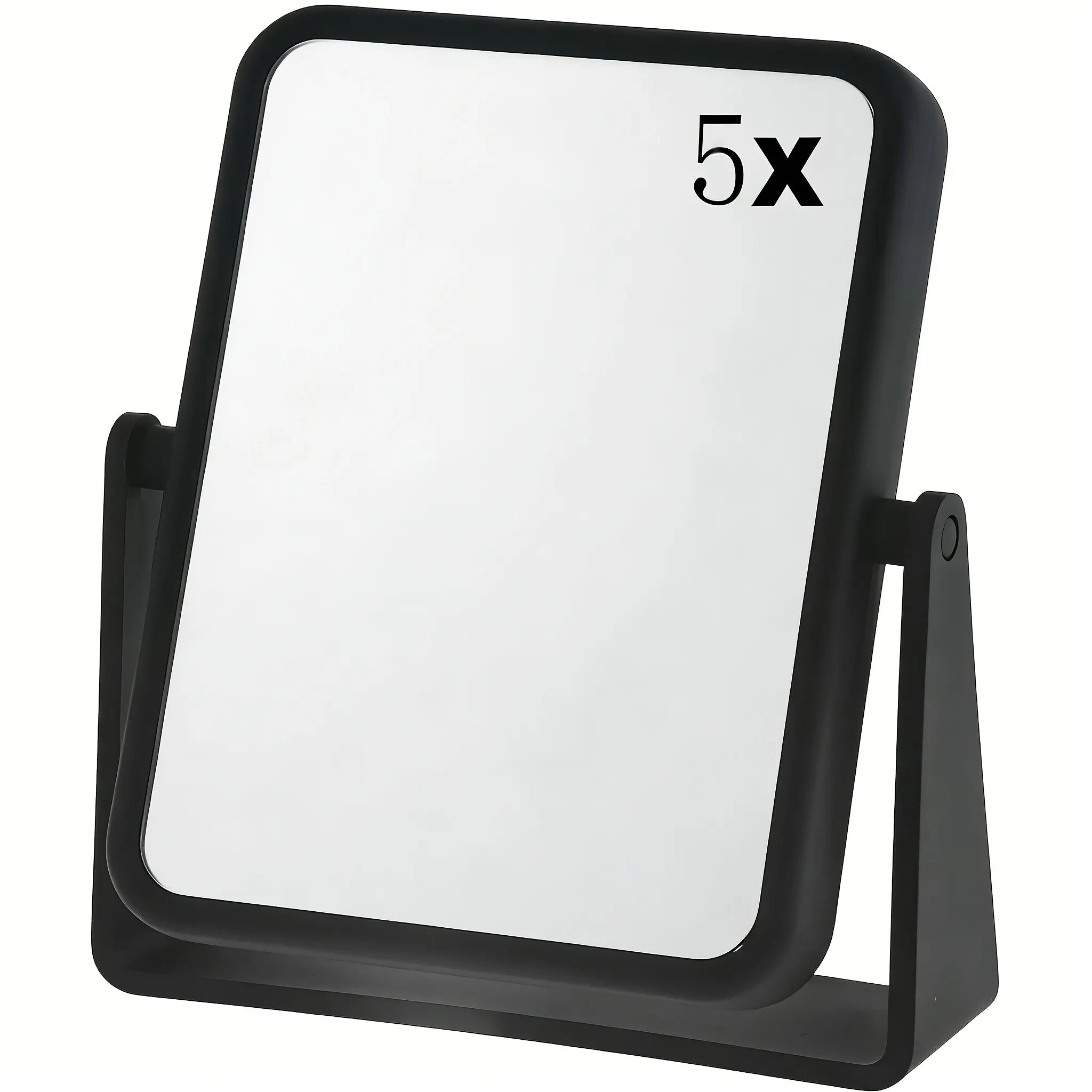 Classic Fashion Dual-Sided 5x and 1x Magnifying Vanity Makeup Mirror, Standing 360° Rotating Dressing Mirror, Desktop Bathroom or Office Mirror with Stand, Double Sided Mirror
