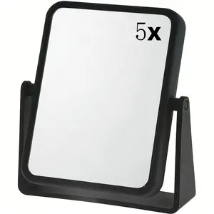 Classic Fashion Dual-Sided 5x and 1x Magnifying Makeup Mirror, Standing 360° Rotating Dressing Mirror, Desktop Bathroom or Office Mirror with Stand