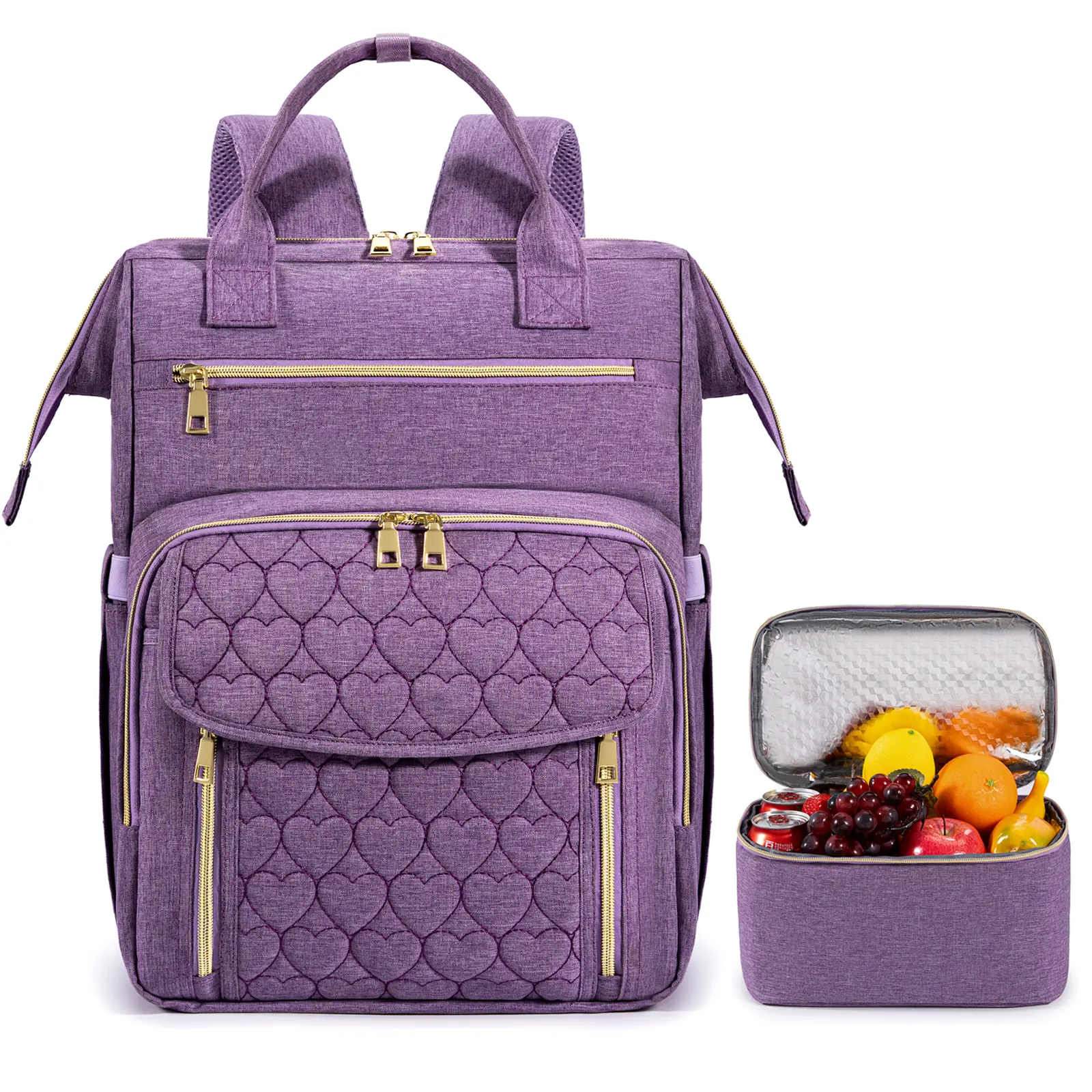 Unisex Large Capacity Waterproof Casual Backpack with Insulated Lunch Bag, Picnic Pack for College Students, Camping & Hiking (Lunch Bag Included)