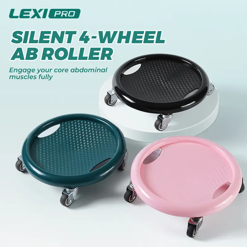LEXI PRO Silent 4-Wheel Ab Roller for Defined Abs - Home Fitness Equipment with Universal Wheels for Men & Women - Build Strength & Core Muscles, Exercise Equipment, Home Workout Gear