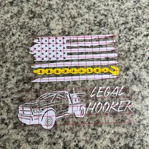 Tow Truck Sticker with American Flag Design and Legal Hooker Text for Vehicle Decoration
