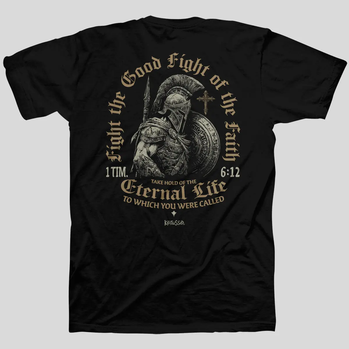 Fight The Good Fight Christian T-Shirt for Women, Casual Round Neck Cotton Tops with Shortsleeve Graphic Design, Hem