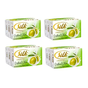 Silk Natural Olive Beauty Soap pack of 4 (12 bar soap): Silky Smooth Skin Every Day