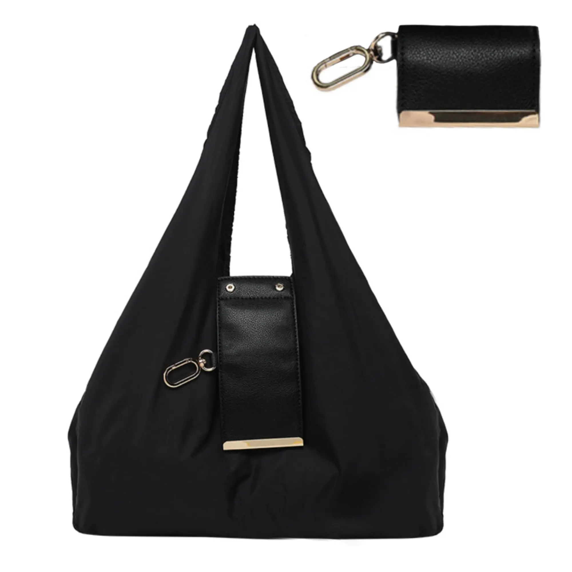 Foldable Keychain Bag Reusable Grocery Bags for Shopping Foldable & Expandable Handbag with Key Ring for Travel Daily Use Organiser  Matches cosmetic bags for daily outings