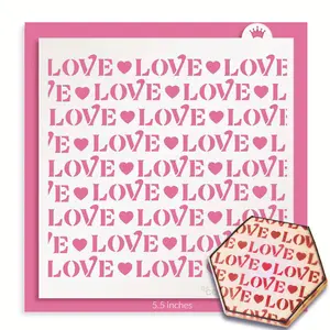 Love Pattern with Hearts Stencil