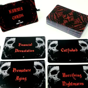 Karma Cards Deck - Gothic Design with Unique Cosmic Karmic Vibes Red White Black