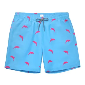 Mens Swim Trunks Quick Dry Swim Shorts with Mesh Lining Funny Beach Shorts Polyester Bright Colors Drawstring Adjustable