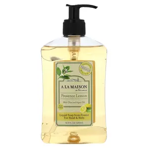 A La Maison de Provence Liquid Soap For Hand & Body, Provence Lemon, 16.9 fl oz (500 ml)
