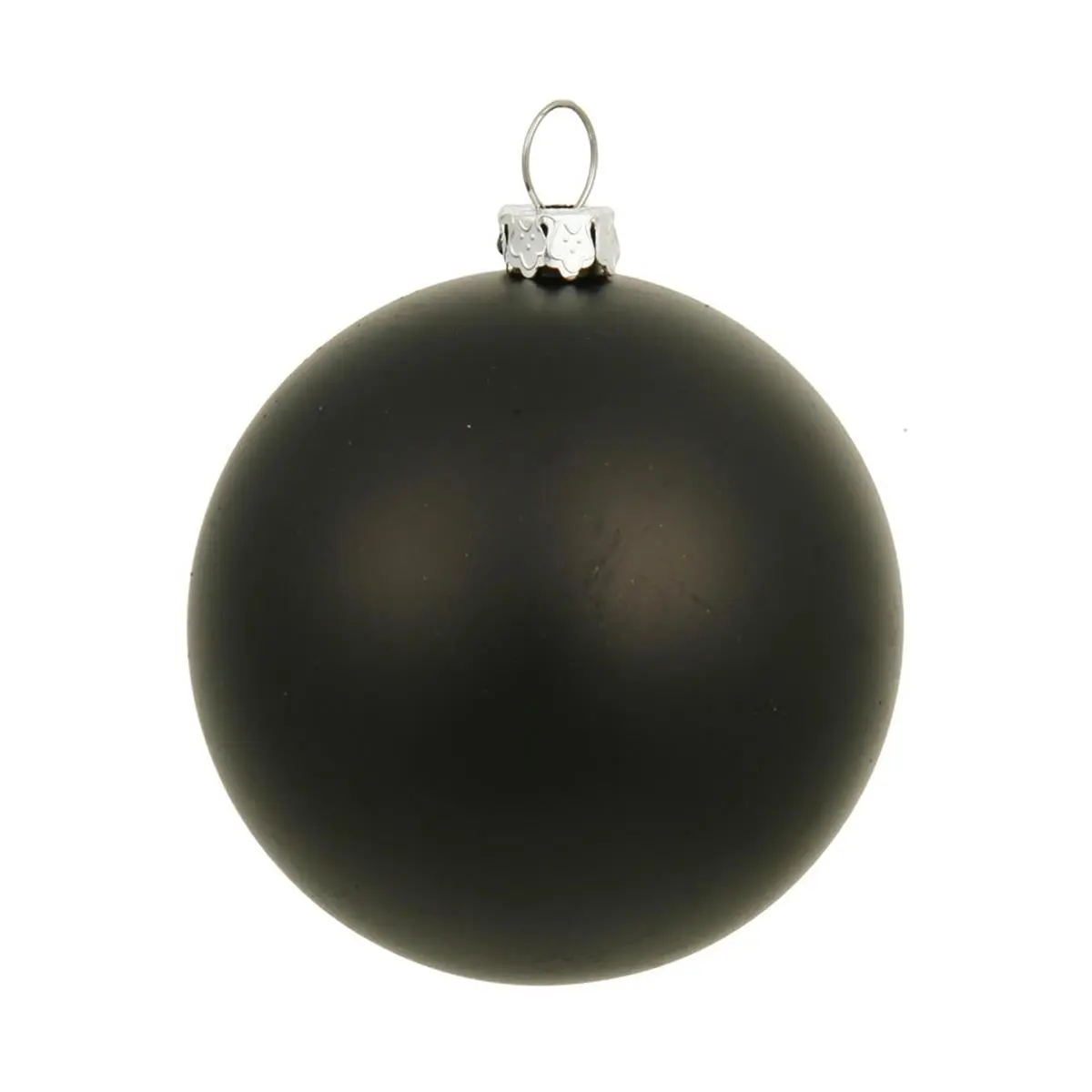 212 MAIN 8 in. Black Matte UV-Drilled Plastic Cap Ball Ornament, Christmas Home & Festive Party Decor Supply
