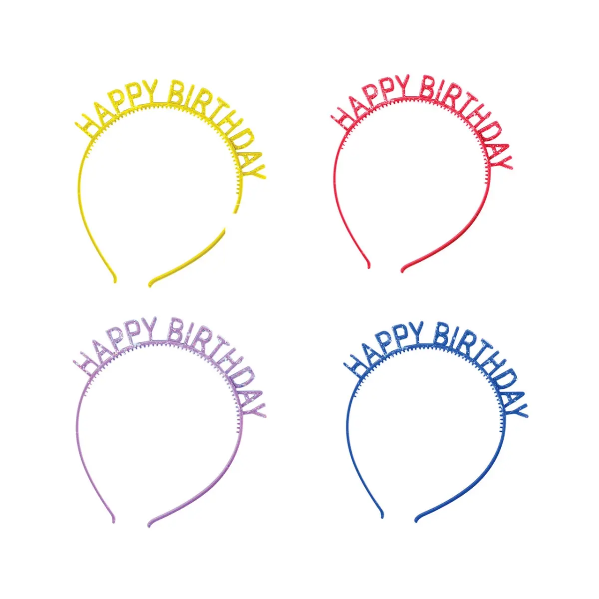 212 MAIN Disposable 6x8 in Plastic Headbands with Glitter, Basic Men's Costume Accessory