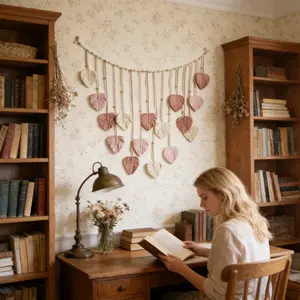 Handmade Woven Leaf Wall Decor, Bohemian Home Decoration, Handcrafted Tree Leaf Hanging Tapestry, Living Room Wall Art, Tassel Wall Hangings