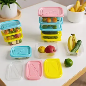 Stackable Food Storage Containers with Lids, Plastic Lunch Boxes for Cereals, Meats, Fruits and Vegetables - Fresh-Keeping Containers | Portion Box | Storage Box | Food Storage Set