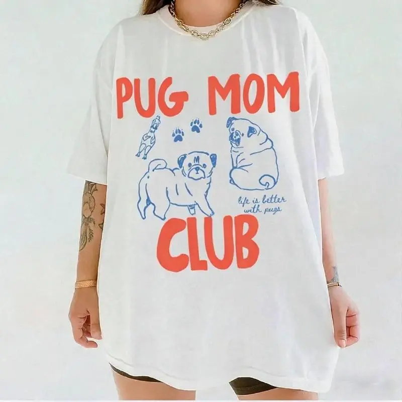 Pug Mom Shirt, Pug Mom Club Tshirt, Pet Parent Tee, Gift for Dog Mom, Dog Mom Graphic Tee, Dog Lover Tee,back to school,back to school shopping