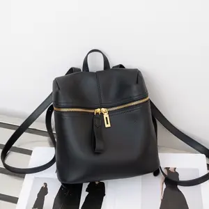 New Women's Leather Travel Backpack, Lightweight Dual Shoulder Bag, Classic Design, Daily Commute, Fashionable Soft Leather Backpack