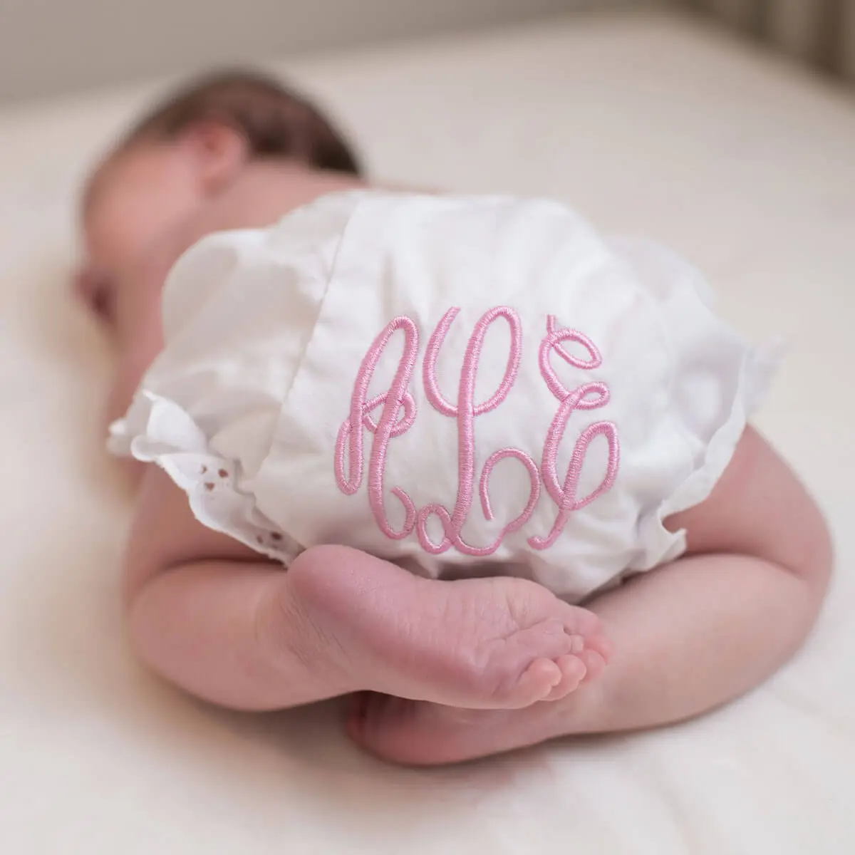 White Bloomer - Girls Diaper Cover and Panty with Eyelet Trim