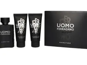 Salvatore Ferragamo Uomo Signature 3pcs Gift Set 3.4oz EDP Spray 3.4oz S/G 3.4oz A/S for MEN Perfume Set