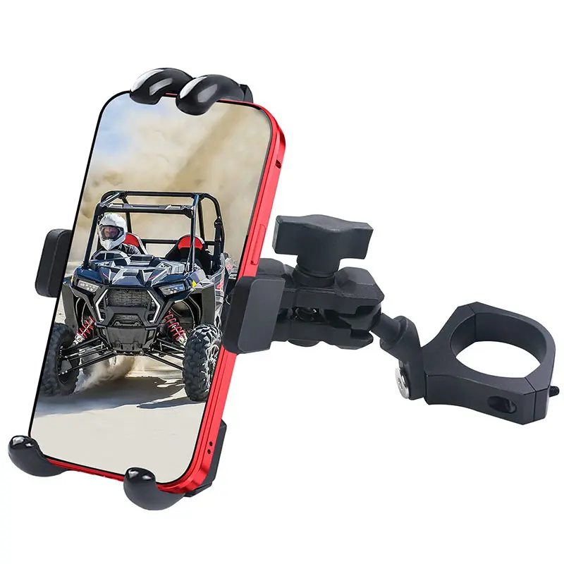 Adjustable Phone Grip Holder for 1.75-2 in UTV Roll Bar, Universal Compatible Hands-Free Mobile Phone Mounts & Holders