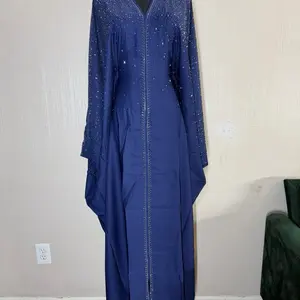 Dubai Butterfly Abaya 2 - Elegant Magenta Embellished with Silver Accents Long Sleeves Flowing Design Matching Scarf for Special Occasions