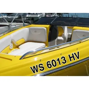 4" Boat Hull Registration Numbers + Outline Jet Ski Sea Doo PWC Vinyl Decal Pair