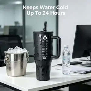 HydroJug 40oz Black Leopard Tumbler 24HR Cold Leak Proof Stainless Steel Car Cup with Straw fathersdaygiftideas