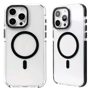Funda Protectora para iPhone 17 Pro Max Transparente con Anillo Magnético para Carga Inalámbrica