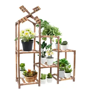 Plant Stand Indoor Plant Shelf Outdoor Wood Plant Rack for Multiple Plants Ladder Plant Holder for Living Room Patio Home Decor for Gardening
