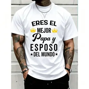 Regalos Para Papa Dia Del Padre Graphic Tee | Mejor Esposo Cotton T-Shirt for Men | Latino Father’s Day Gift