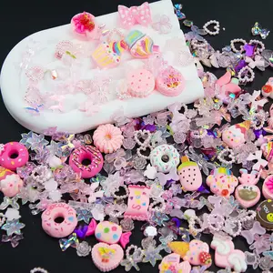 330Pcs Assorted Pink Color 3D Nail Charms Multi-Shapes Heart Flower Butterfly Bowknot Pearl Nail Charms Pink Candy Cute Nail Charms for Manicure DIY Crafts Jewelry Accessories Valentine's Day
