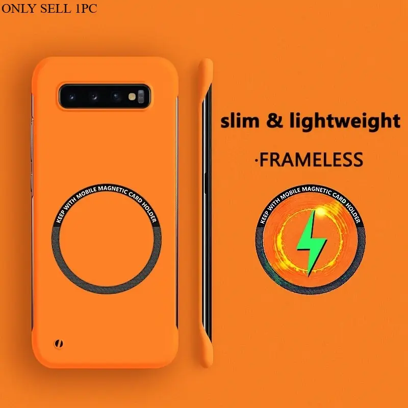 Phone Case compatible with compatible with Galaxy S10/ S10+,S9/ S9+, Simple Monochrome Magnetic No Frame Semi- Edge Ultra- Thin Cooling Mobile Phone Case