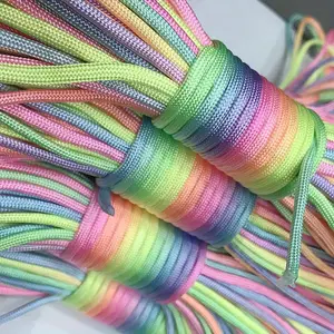 196.85inch Fluorescent Rainbow Cord - 7-Core Braided Rope for DIY Crafts, Sewing & Knitting Supplies, Sewing Accessories, Sewing Project