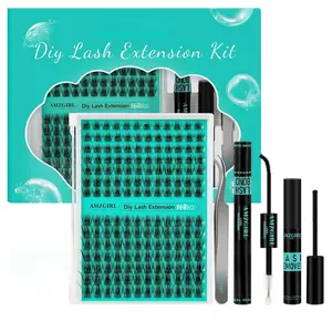 Lash Extension Kit,DIY Eyelash Clusters Kit 168Pcs with Lash Bond and Seal Glue Waterproof,Eyelashes Remover for Lash Cluster Extensions Kit for Beginner,Lashes Applicator Tool(Medusa,D-Mix8-16mm Kit)