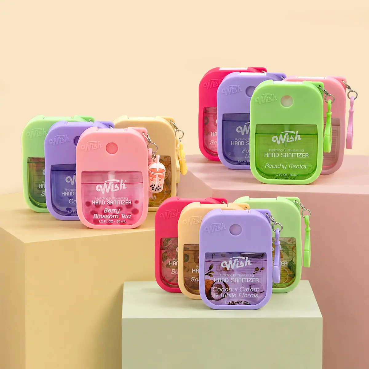 【TOP-SELLER BUNDLE】3 Bestselling Collections, 12 Scents & Clip-On Charms | Wish Hydrating Hand Sanitizer 12-Pack