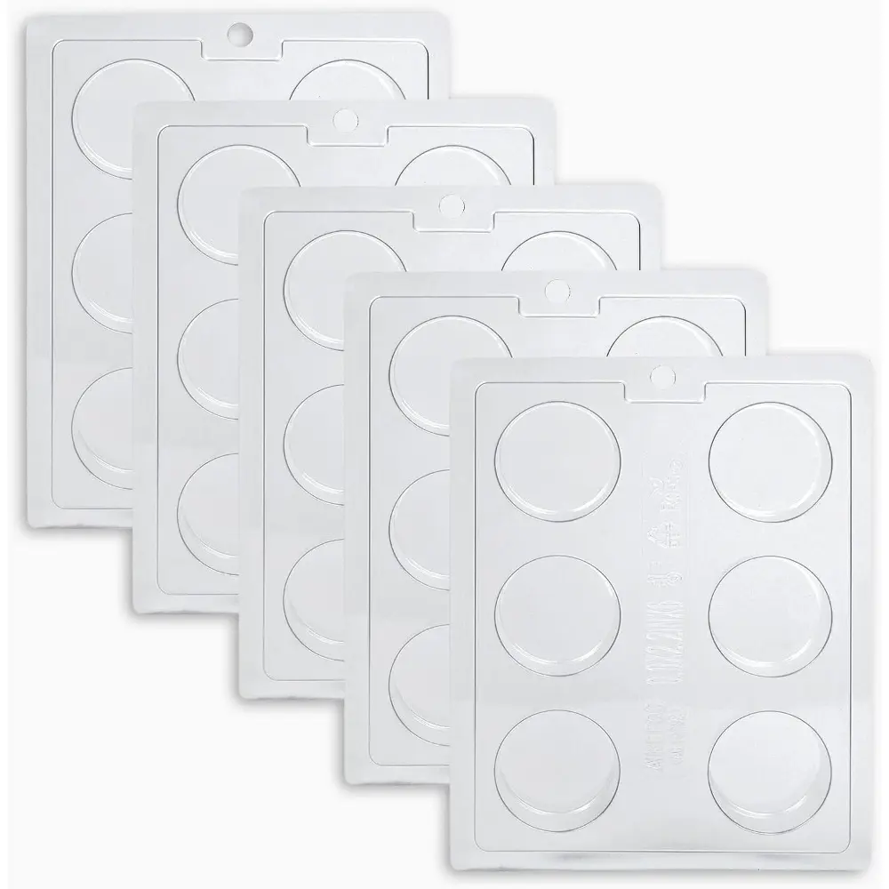 Round Cookie Mold 5 Pack, 6 Cylinders Each, for Chocolate Covered Round Cookies,Candy, Cookies and Chocolate, and Even Soap