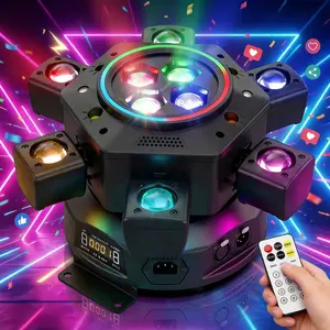 180W DJ stage light for parties, 6-in-1 LED RGBW 6-arm DJ light for parties, supports DMX-512 and sound control, party stage light
