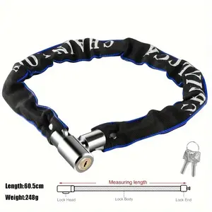 Super Secure Bicycle Chain Lock, Lightweight and Theft-Resistant Tungsten Steel, Polished Finish for Road and Mountain Bikes